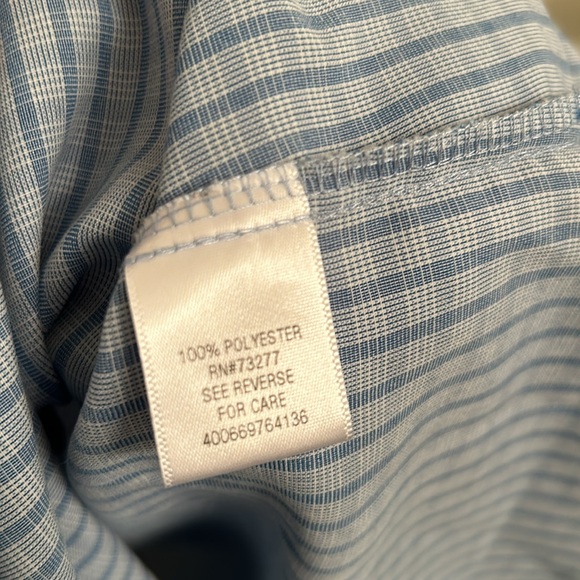 Croft & Barrow Mems Sz XXL Blue Plaid Stripe Button Up Casual Dress Shirt - Picture 3 of 4